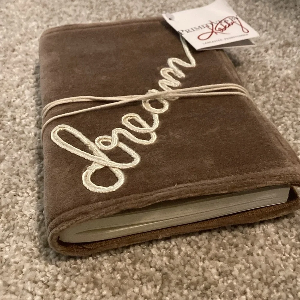 Primitives by Kathy Brown Velvet 'dream' Journal with Cream Embroidery